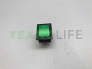 Выключатель зеленый KCD4 16А 250V, 20A 125V (4-х контакт.) клавишный
